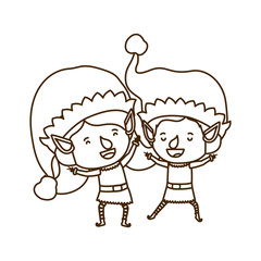 Fototapeta premium couple of elves moving avatar character