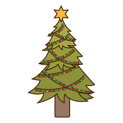 Obraz premium christmas tree with hanging balls isolated icon