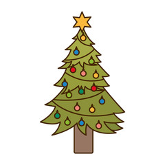 Fototapeta premium christmas tree with hanging balls isolated icon
