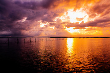 seascape and sunrise for background