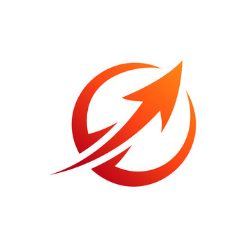 Fast Arrow In Circle Shape Business Logo Design