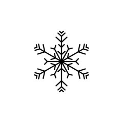 Snowflake icon. Christmas and winter theme. Simple outline illustration