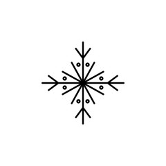 Snowflake icon. Christmas and winter theme. Simple outline illustration