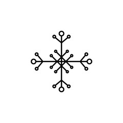 Snowflake icon. Christmas and winter theme. Simple outline illustration