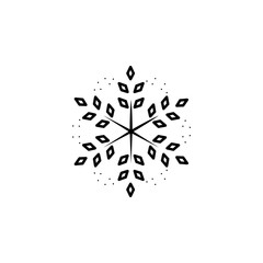 Snowflake icon. Christmas and winter theme. Simple outline illustration