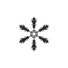 Snowflake icon. Christmas and winter theme. Simple outline illustration