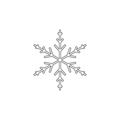 Snowflake icon. Christmas and winter theme. Simple outline illustration