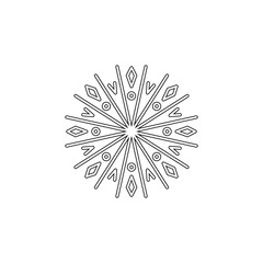 Obraz premium Snowflake icon. Christmas and winter theme. Simple outline illustration