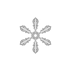 Snowflake icon. Christmas and winter theme. Simple outline illustration