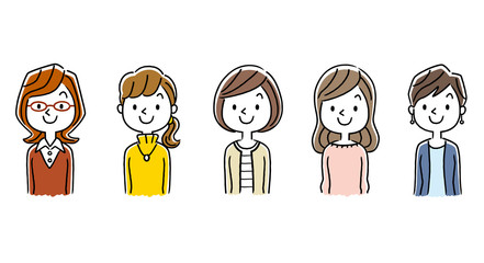 複数の女性：セット
