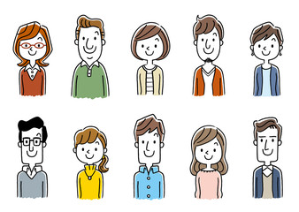 複数の男女：セット
