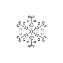 Snowflake icon. Christmas and winter theme. Simple outline illustration