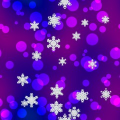 Christmas seamless background with snowflakes and balls - 236210346