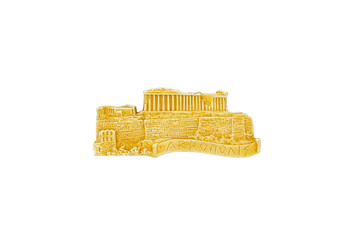 Acropolis Magnet ornament from Athens, Greece, isolated on white.