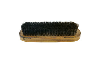 Shoes Brush - horsehair brush isolated over white background, horsehair brush for leather shoe...