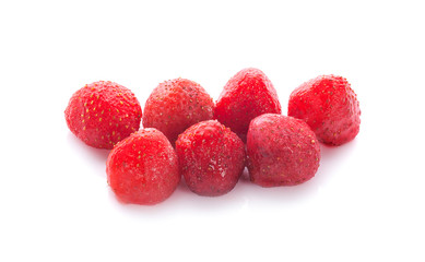 frozen strawberries an isolated on background