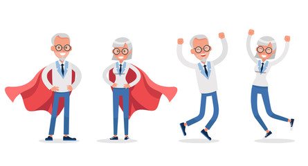 business people working and different poses action character vector design no9