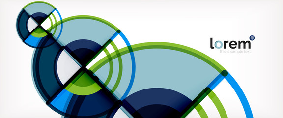 Obraz premium Circle abstract background, bright colorful round geometric shapes