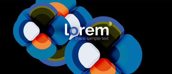 Fototapeta premium Abstract background - geometric multicolored round shapes composition. Trendy abstract layout template for business or technology presentation