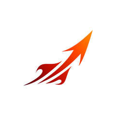 Obraz premium Fast Fire with Arrow Launch Business Logo Template