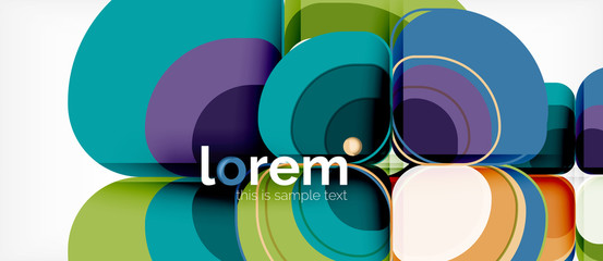 Abstract background - geometric multicolored round shapes composition. Trendy abstract layout template for business or technology presentation