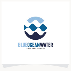 Blue Ocean Water Logo Design Template