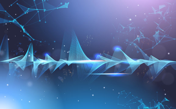 music waves equalizer musical bar dark background digital wave tech concept horizontal