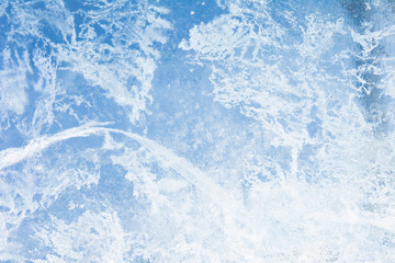 The texture of the ice. The frozen water.Winter background  