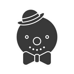 snowman icon in silhouette design for use as material in christmas theme