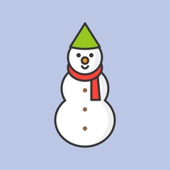 snowman editable outline icon, winter christmas theme