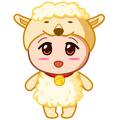 baby in shaggy sheep costume