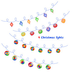 Vector set of Christmas lights