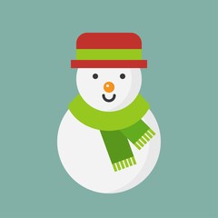snowman icon in flat design for use as material in christmas theme