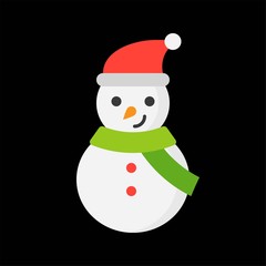 snowman icon in flat design for use as material in christmas theme