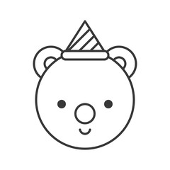 polar bear head editable outline icon, winter christmas theme