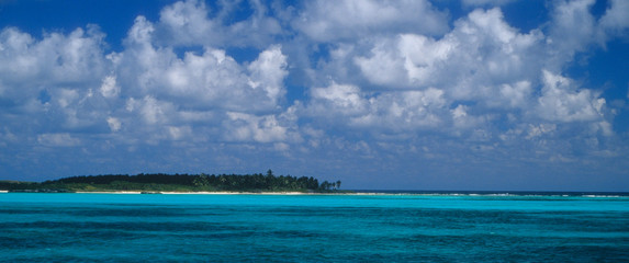 Tropical Isla Contoy Island off the coastline of Cancun, Mexico