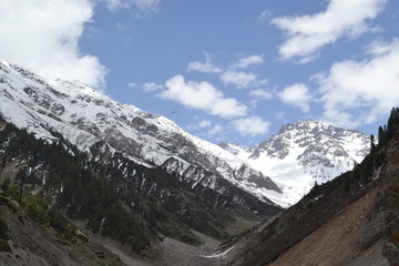 Fototapeta premium Mountains covered by snowfall