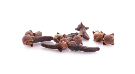 dry cloves on white background