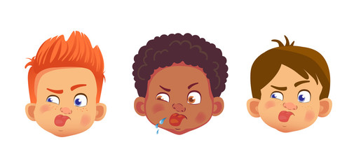 faces of boys character set