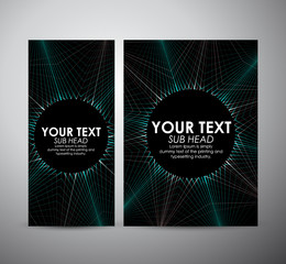 Fototapeta premium Brochure business design Abstract green circle lights wave pattern technology background. 