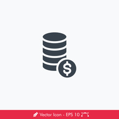 Coin (Money) Icon / Vector