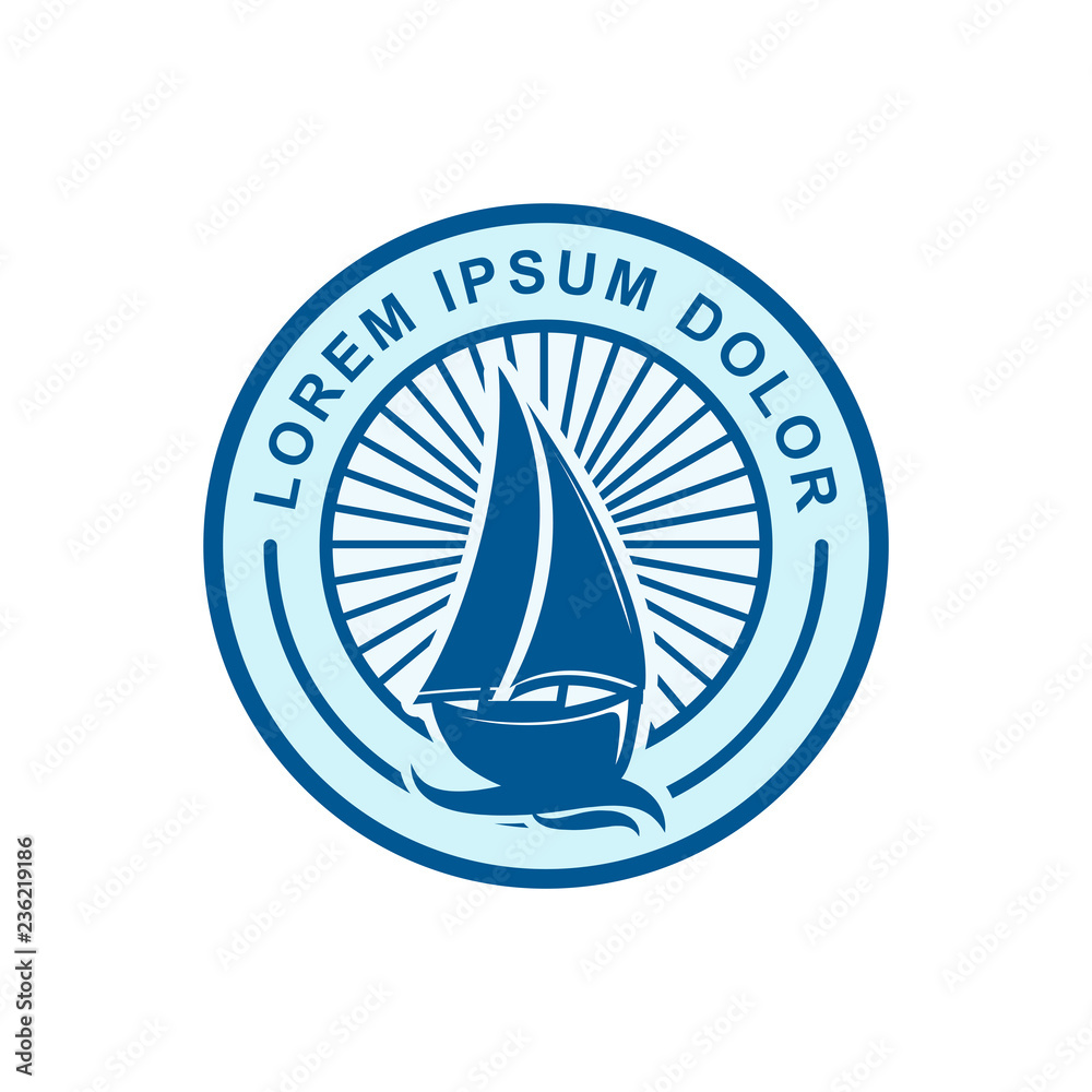 Wall mural logo design sailboat