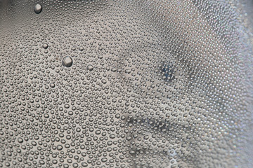 Closeup of steam in a plastic bottle.
