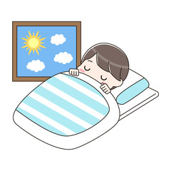 お昼寝中の男の子