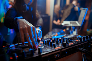 DJ sound equipment at nightclubs and music festivals, EDM, future house music and so on. Parties...