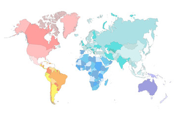 World map. Vector illustration.