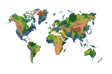 World map realistic. Vector illustration.