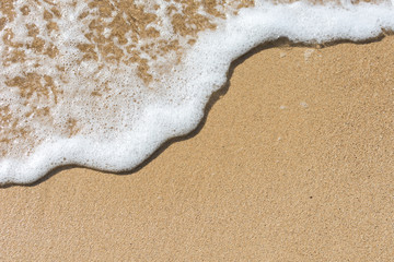 Fototapeta na wymiar tropic island beach , clear water waves and beautiful sands 
