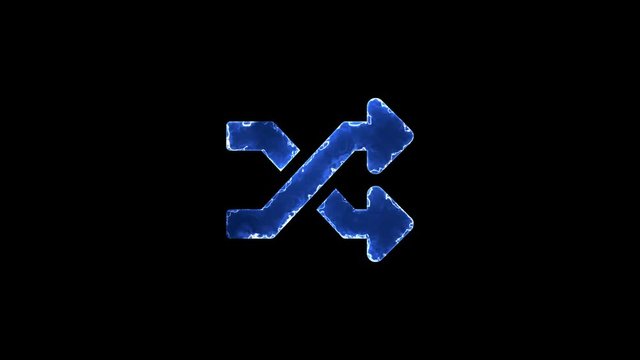 Symbol random. Blue Electric Glow Storm. looped video. Alpha channel black