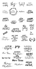 Set of Christmas lettering handwritten
